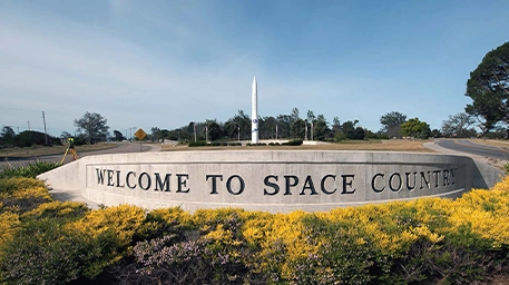vandenberg entry welcome to space coast sign