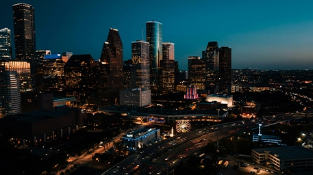 houston skyline at night